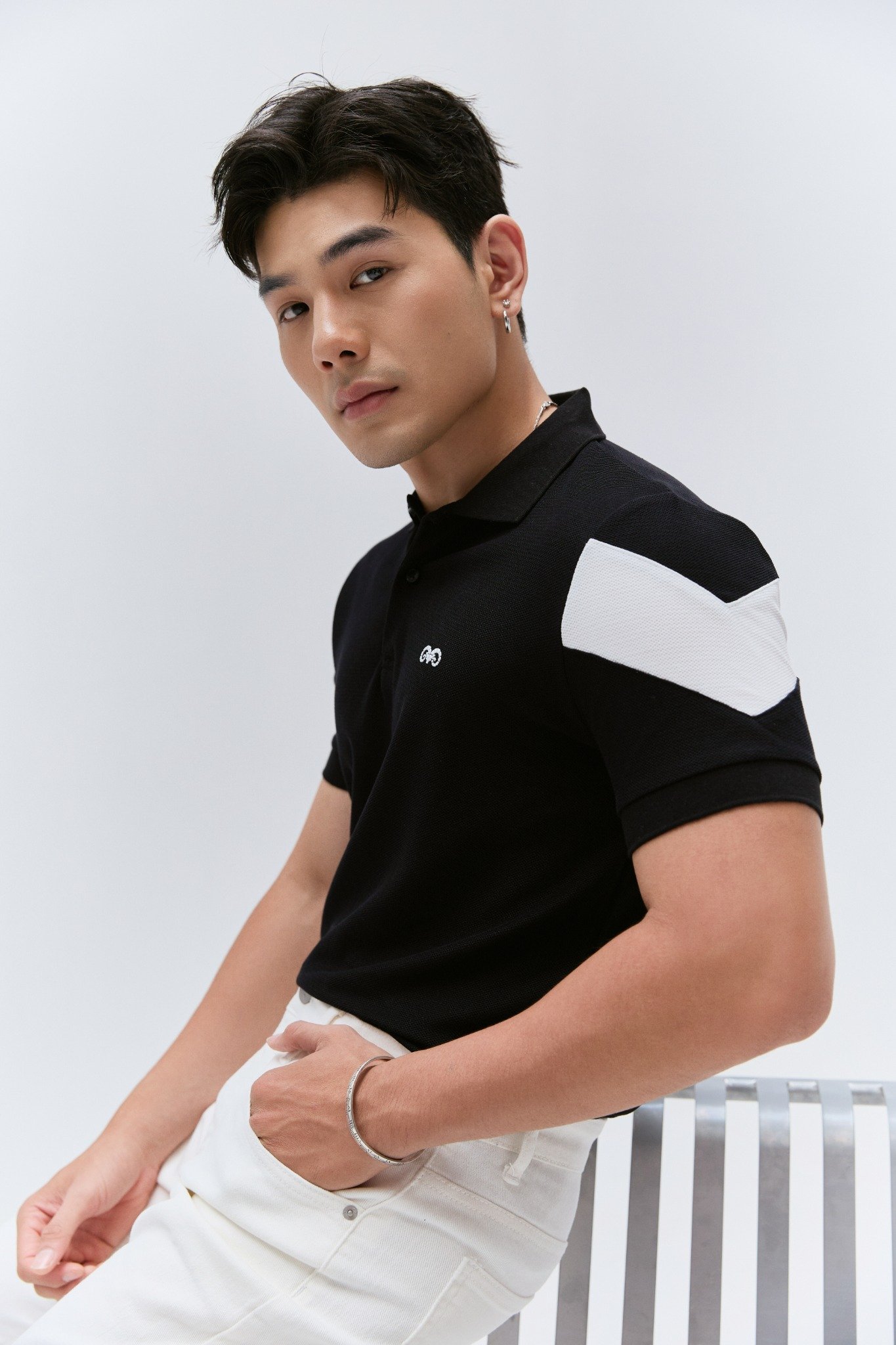 AG77 PREMIUM SLIMFIT POLO - BLACK