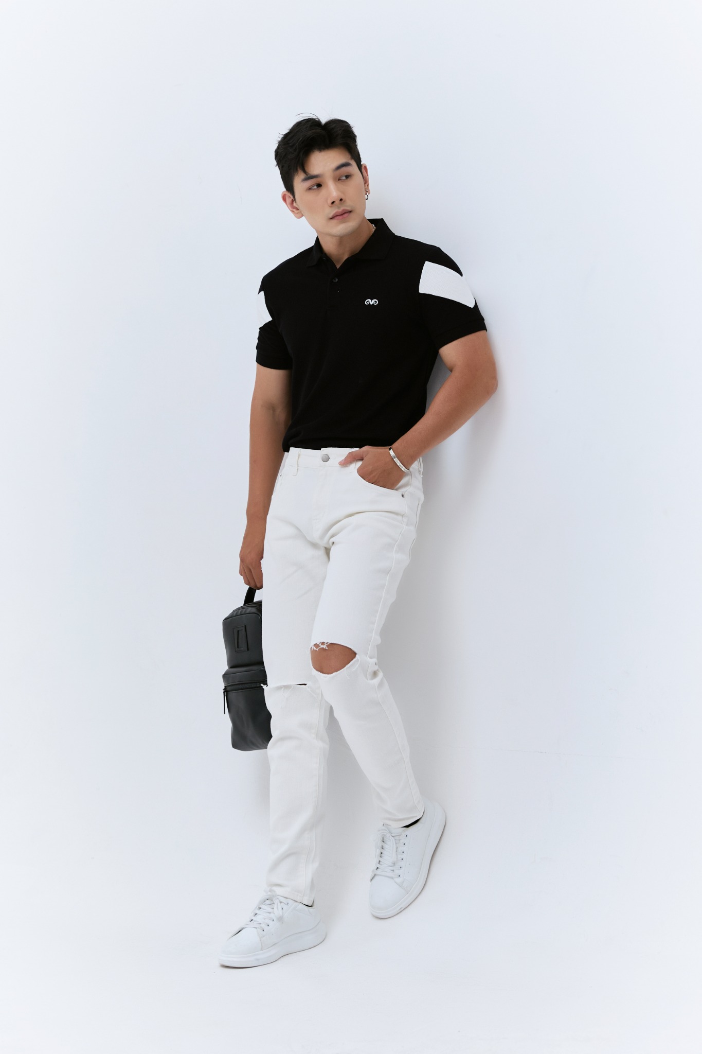 AG77 PREMIUM SLIMFIT POLO - BLACK