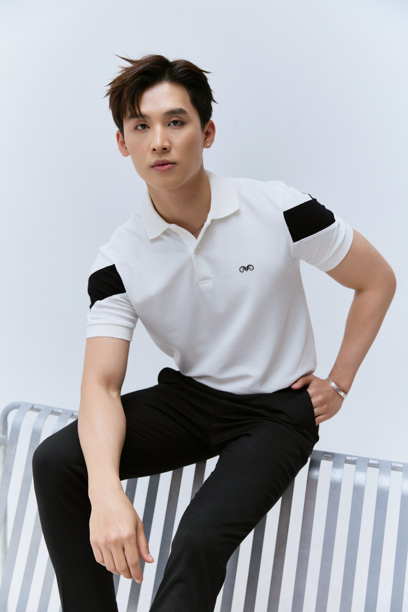 AG77 PREMIUM SLIMFIT POLO - WHITE