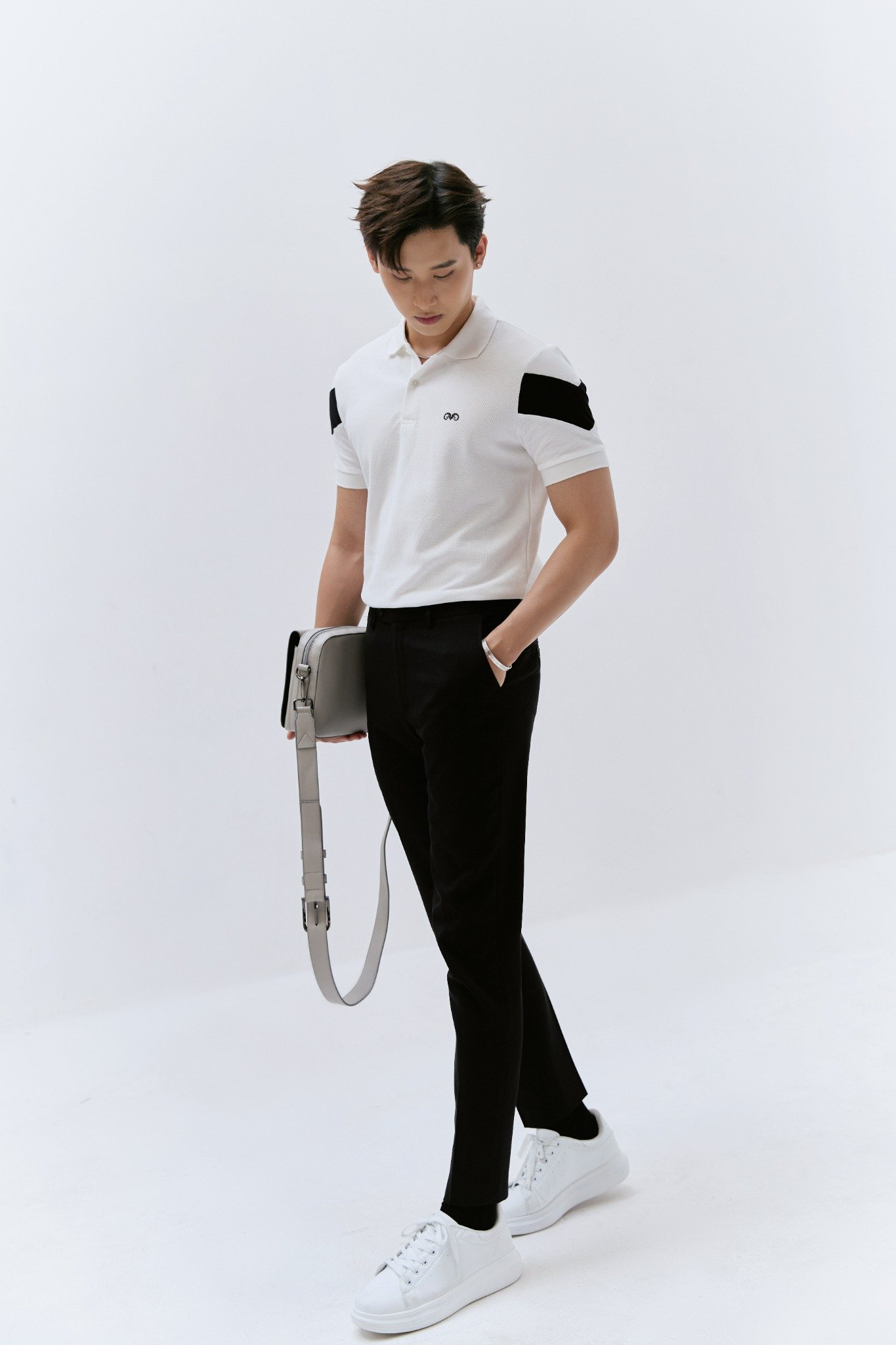 AG77 PREMIUM SLIMFIT POLO - WHITE