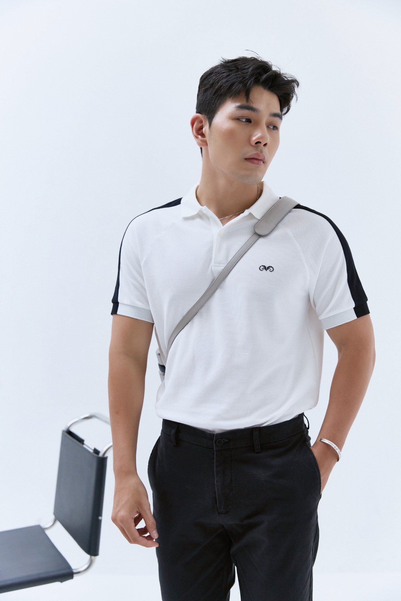 AG76 PREMIUM SLIMFIT POLO - WHITE