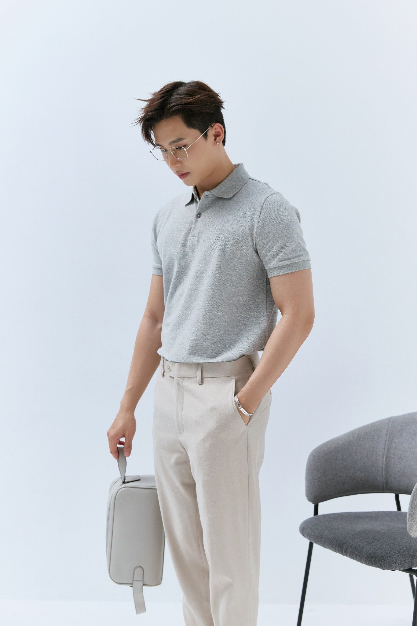 AG1 PREMIUM SLIMFIT NEW TROUSERS - OFF WHITE