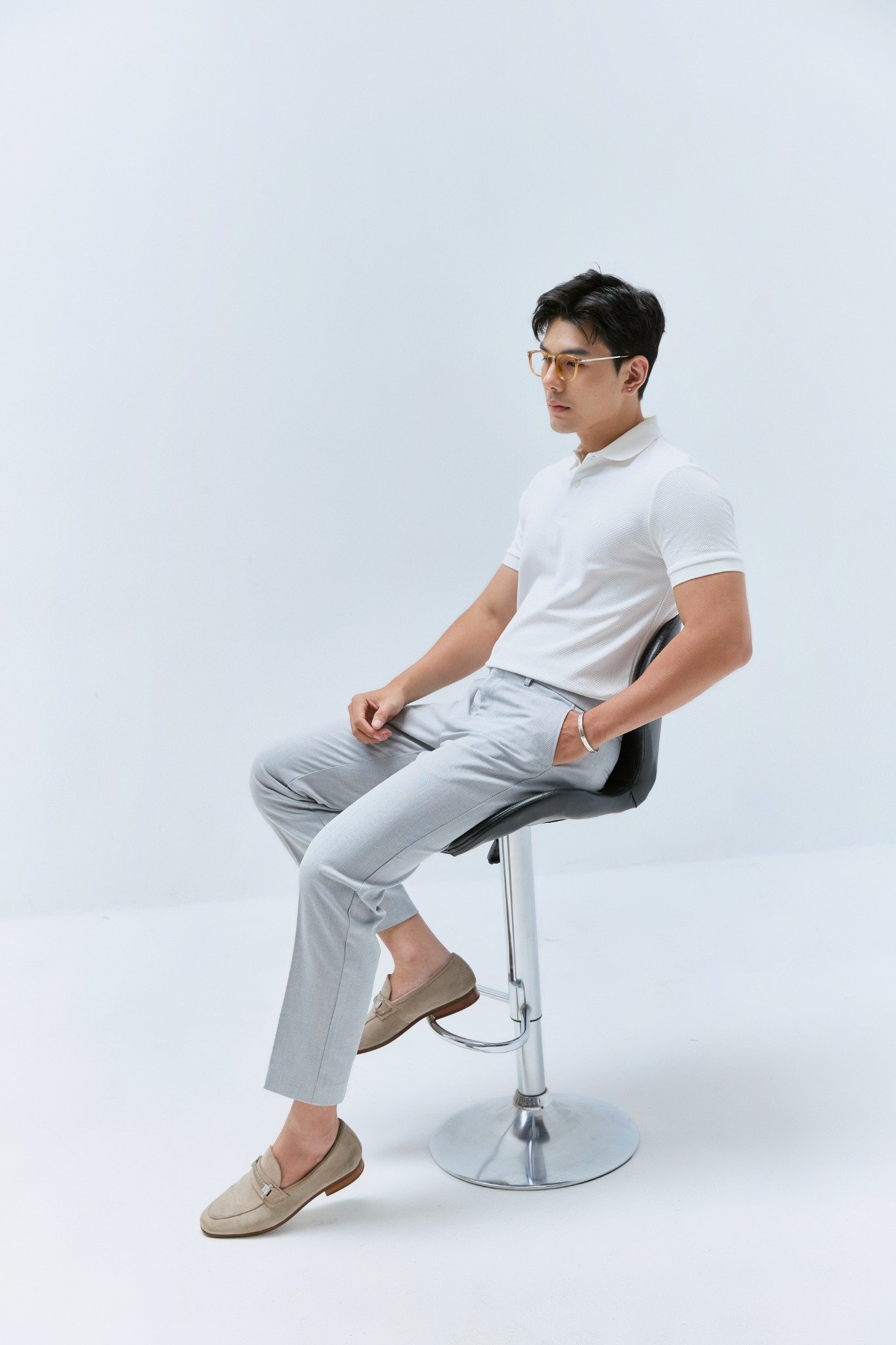 AG305 PREMIUM SLIMFIT NEW TROUSERS - LIGHT GREY