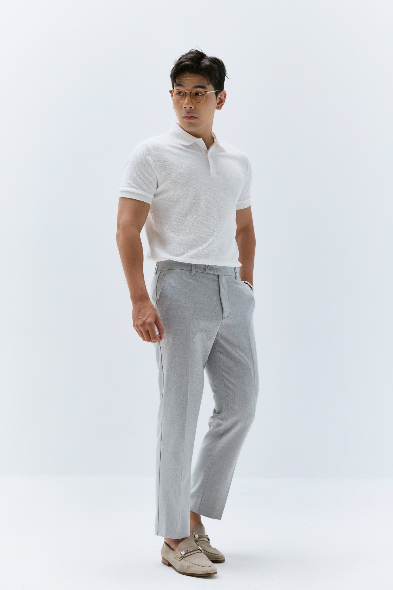 AG305 PREMIUM SLIMFIT NEW TROUSERS - LIGHT GREY