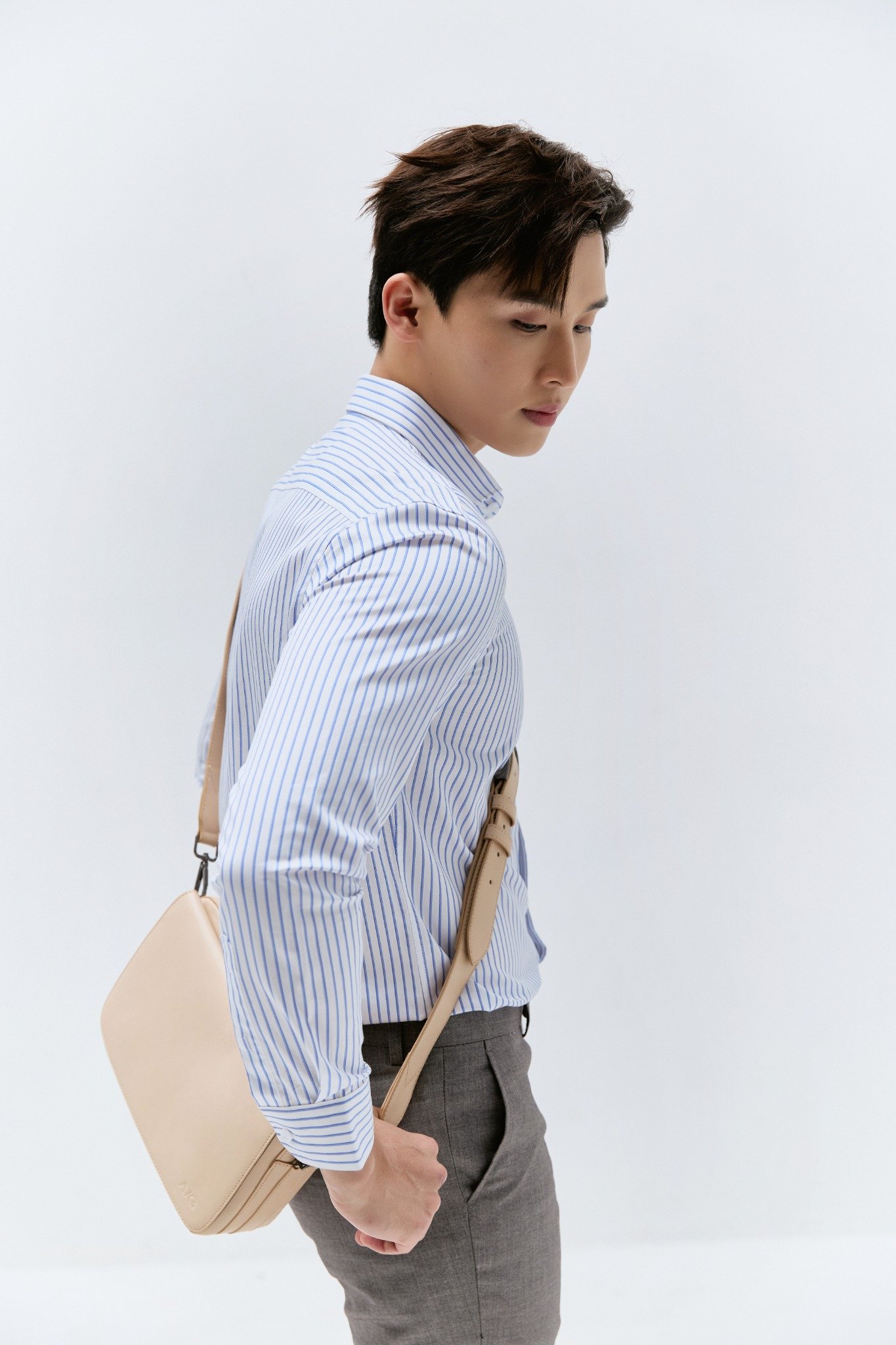 AG877 PREMIUM SLIMFIT BENGAL STRIPED SHIRT - LIGHT BLUE