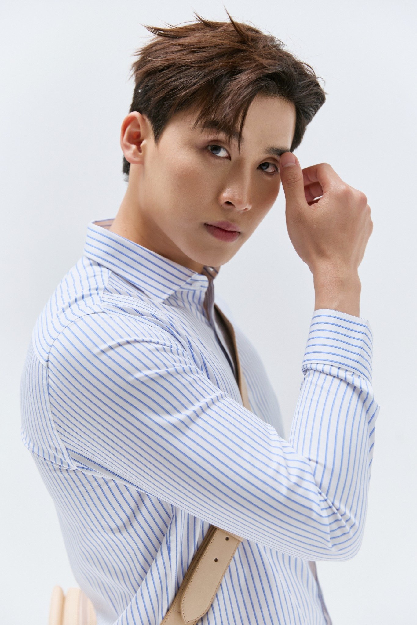 AG877 PREMIUM SLIMFIT BENGAL STRIPED SHIRT - LIGHT BLUE