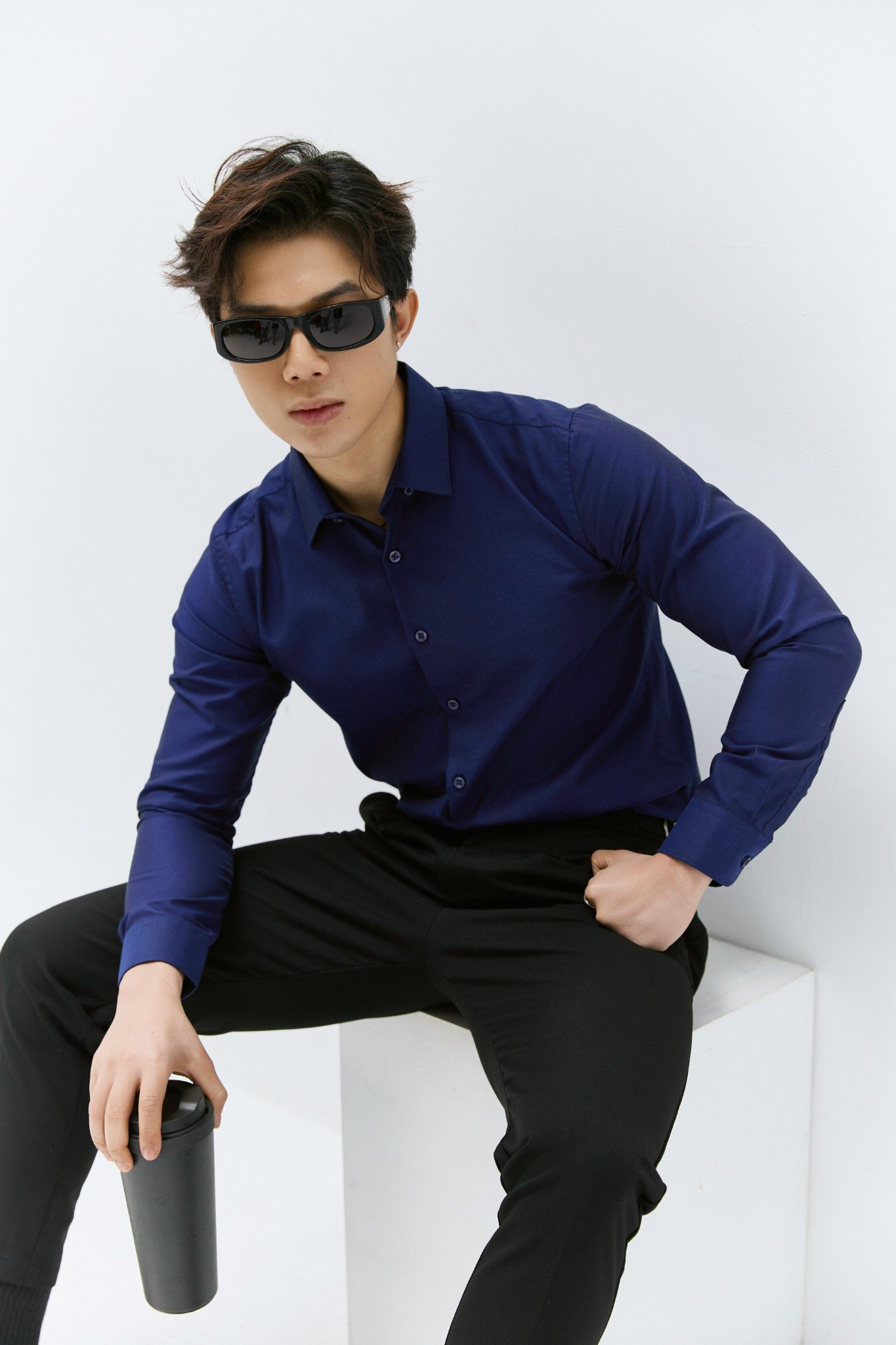 AG52 PREMIUM SLIMFIT SHIRT - DARK BLUE