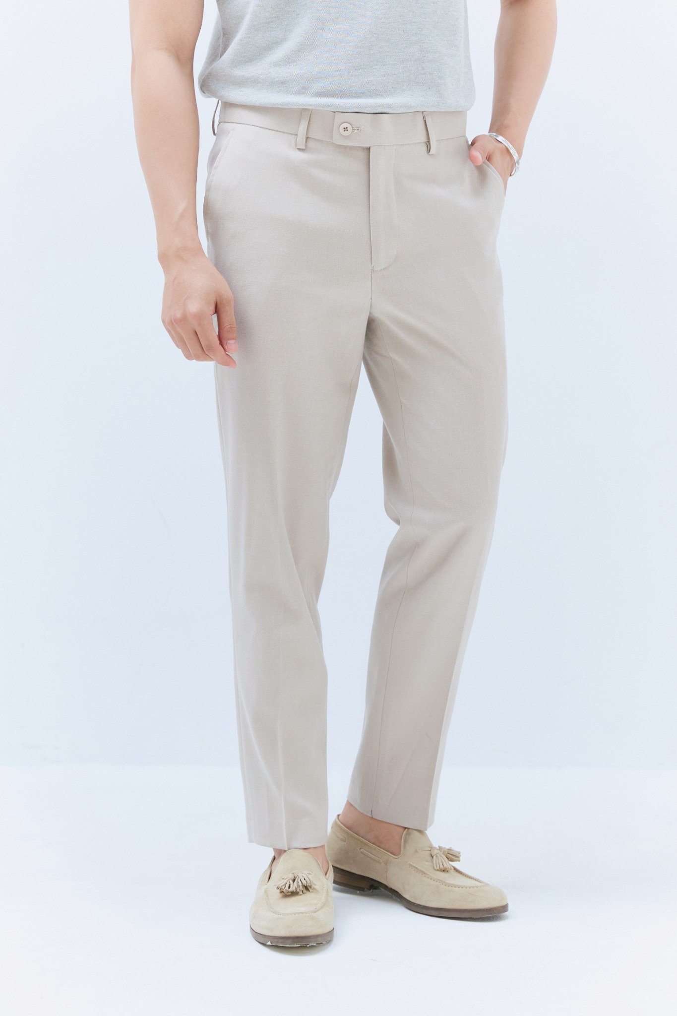 AG1 PREMIUM SLIMFIT NEW TROUSERS - OFF WHITE