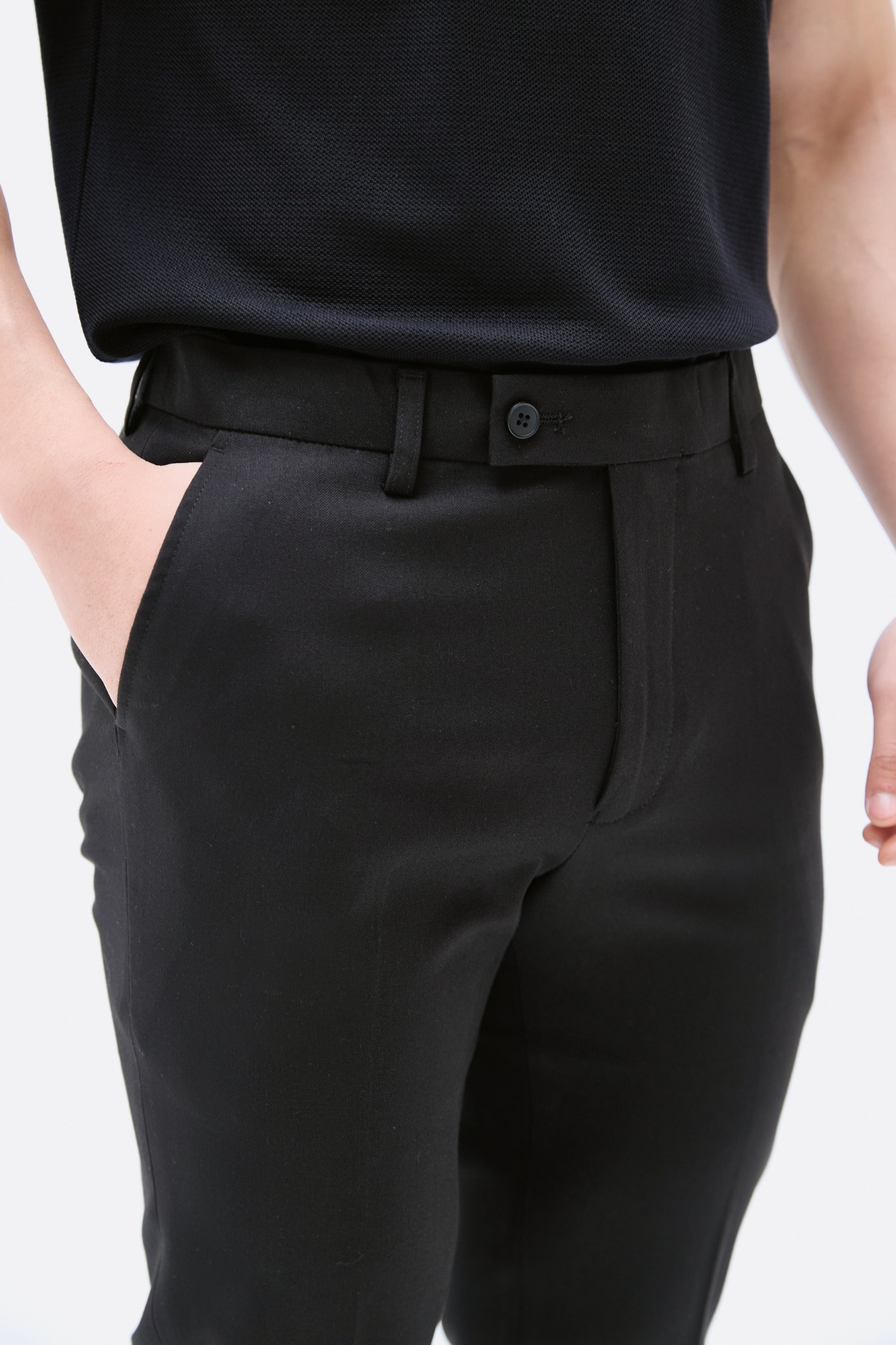 N56 PREMIUM SLIMFIT ESSENTIAL NEUTRAL LINE TROUSERS - BLACK