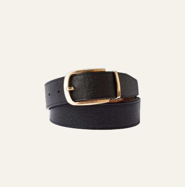  AG LEATHER BELTS - OVAL GOLD HEAD