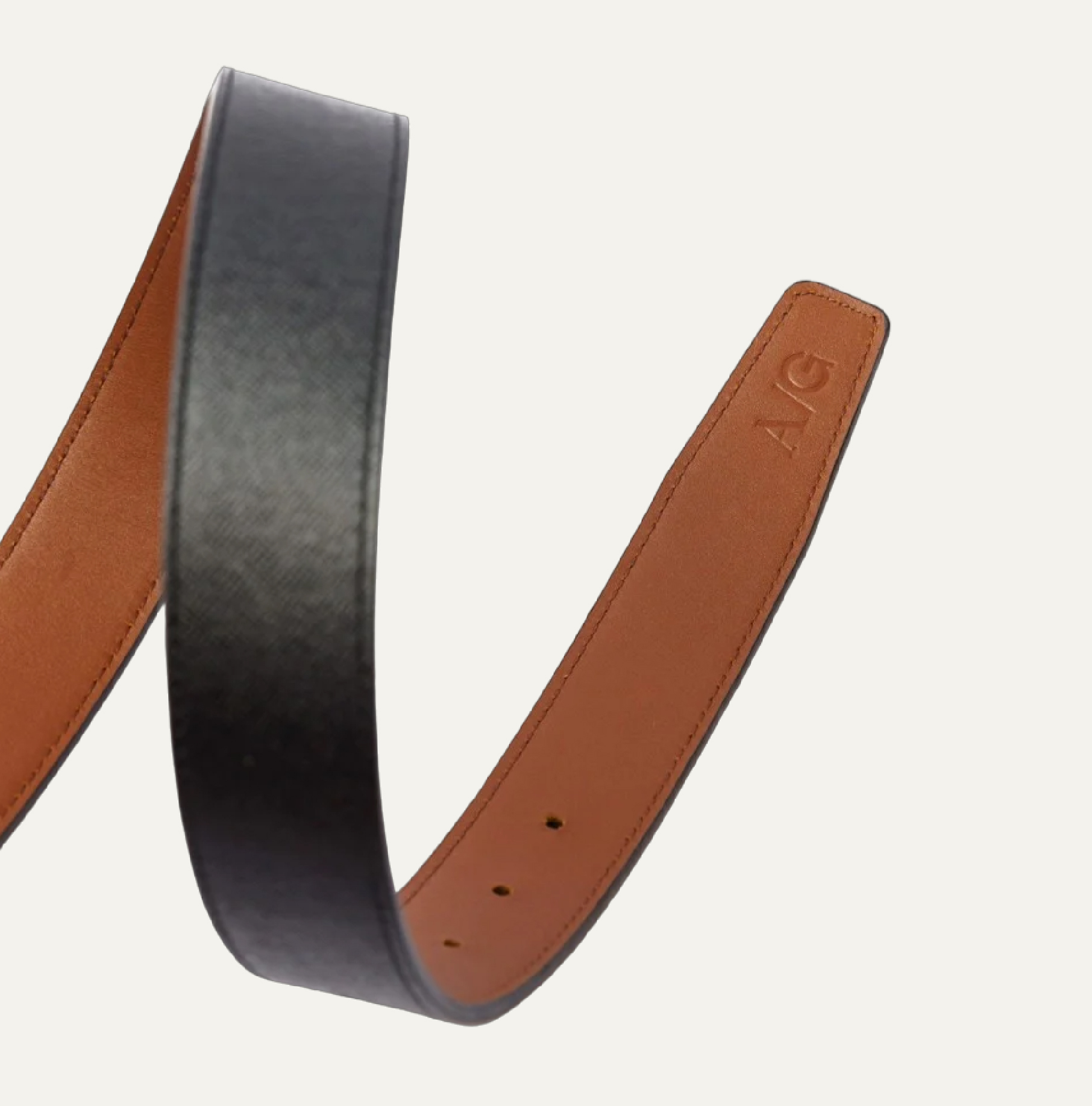 AG LEATHER BELTS OVAL HEAD GOLD