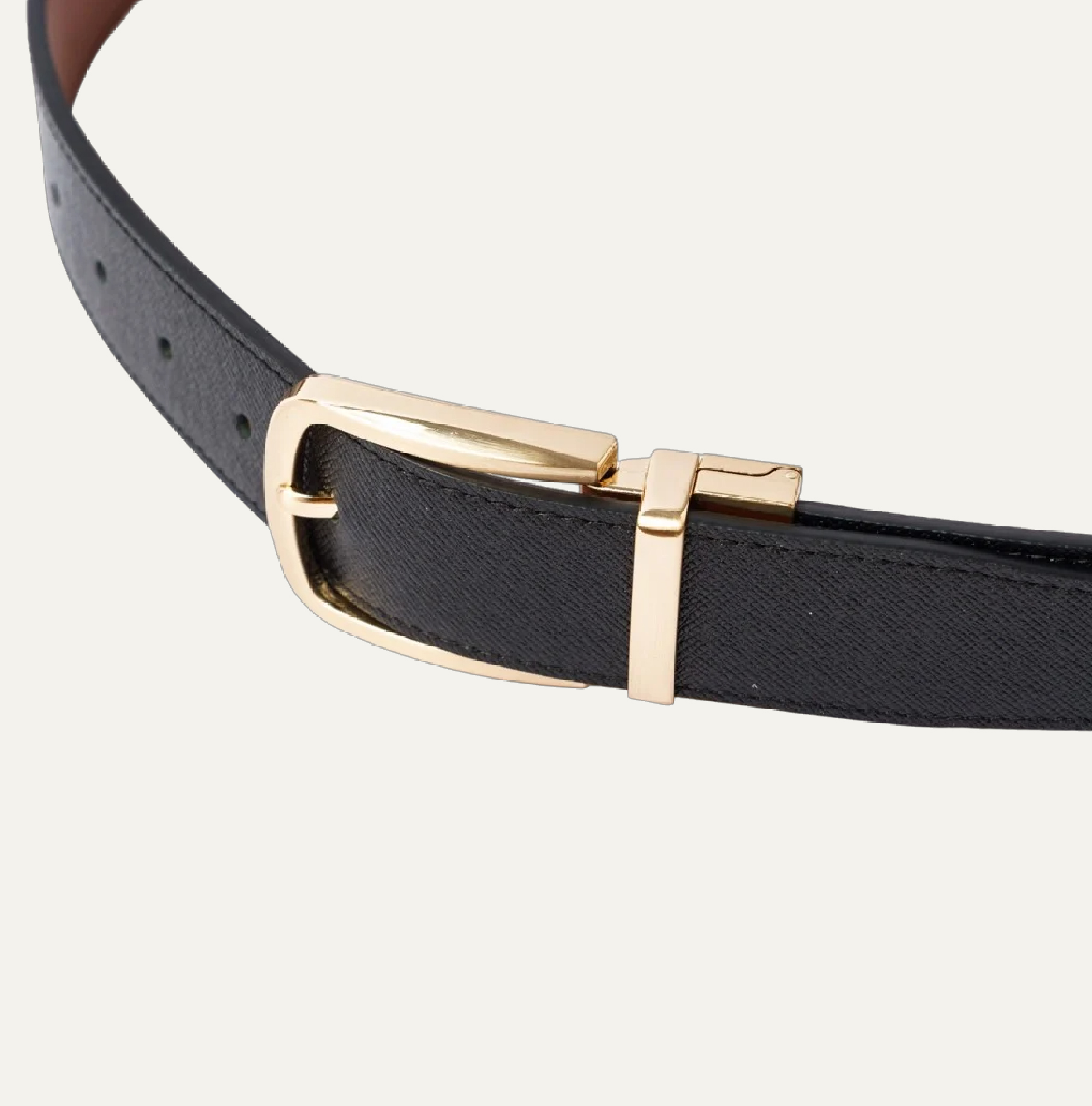 AG LEATHER BELTS OVAL HEAD GOLD