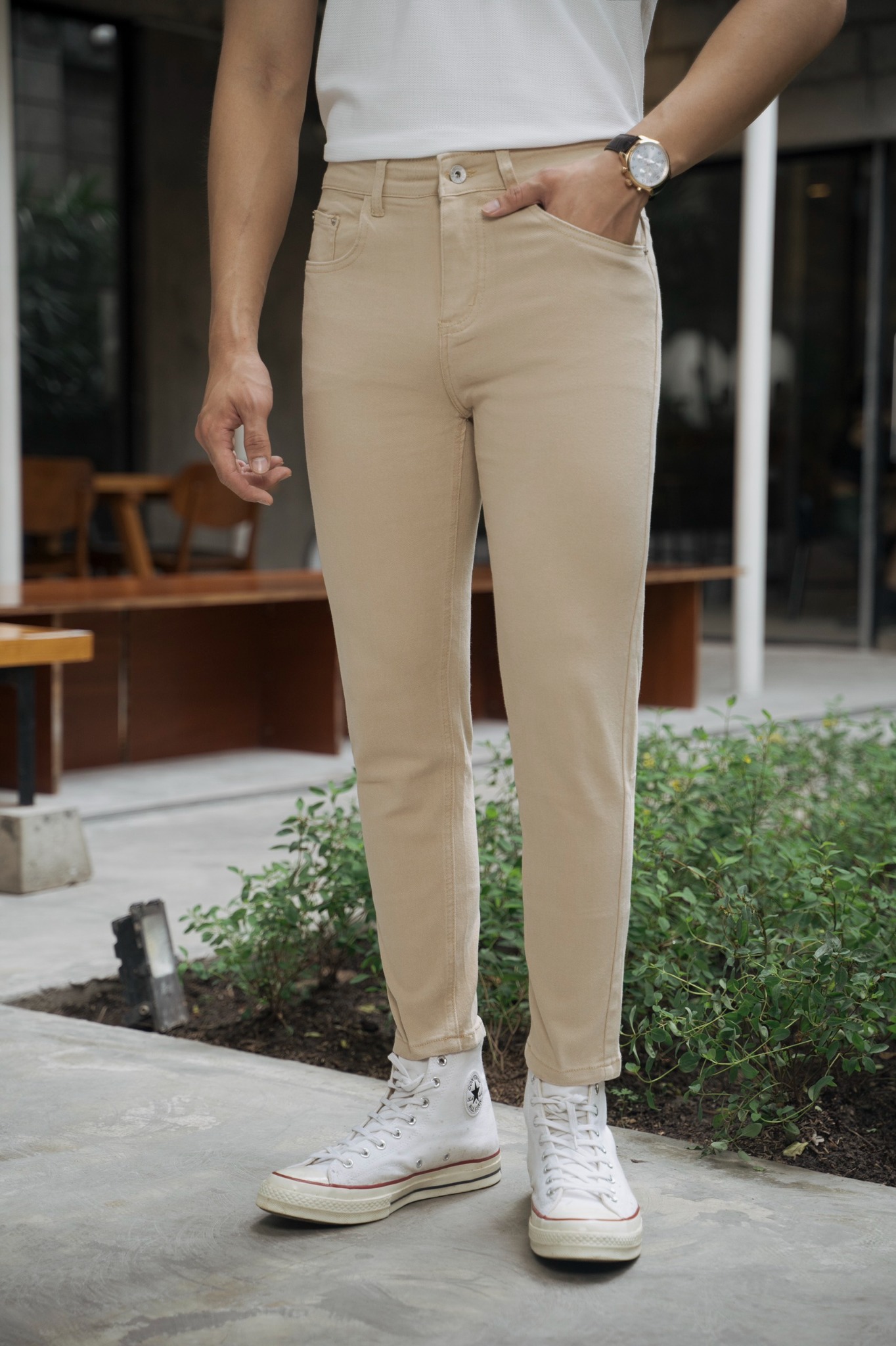 AG817 PREMIUM SLIMFIT BASIC JEANS - BEIGE