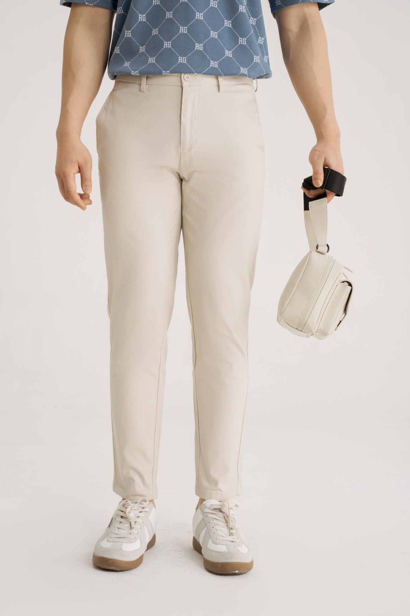 AG506 PREMIUM SLIMFIT NEW KHAKI TROUSERS - OFF WHITE