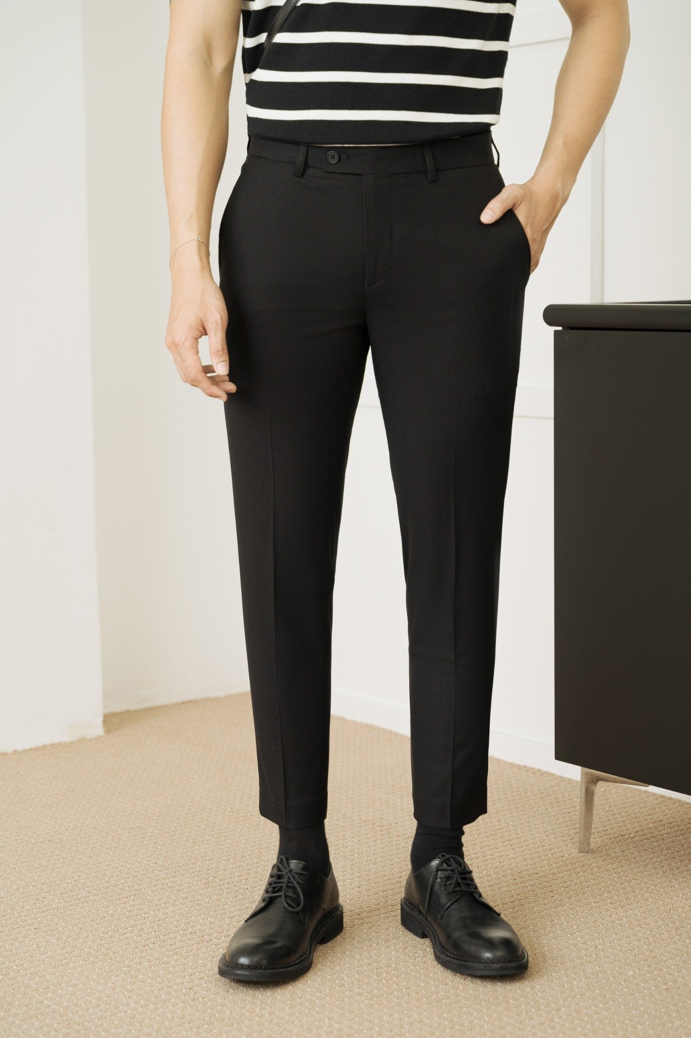 AG305 PREMIUM SLIMFIT NEW TROUSERS - BLACK