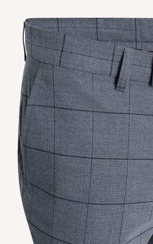 AG099 PREMIUM SLIMFIT CHECKED TROUSERS -  LIGHT GREY