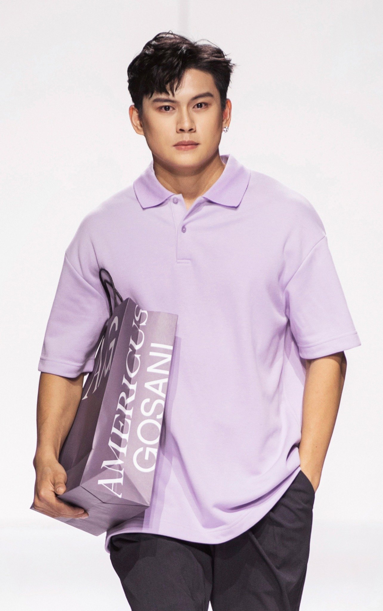 AG002 STUDIO LOOSE FIT BASIC POLO - PURPLE