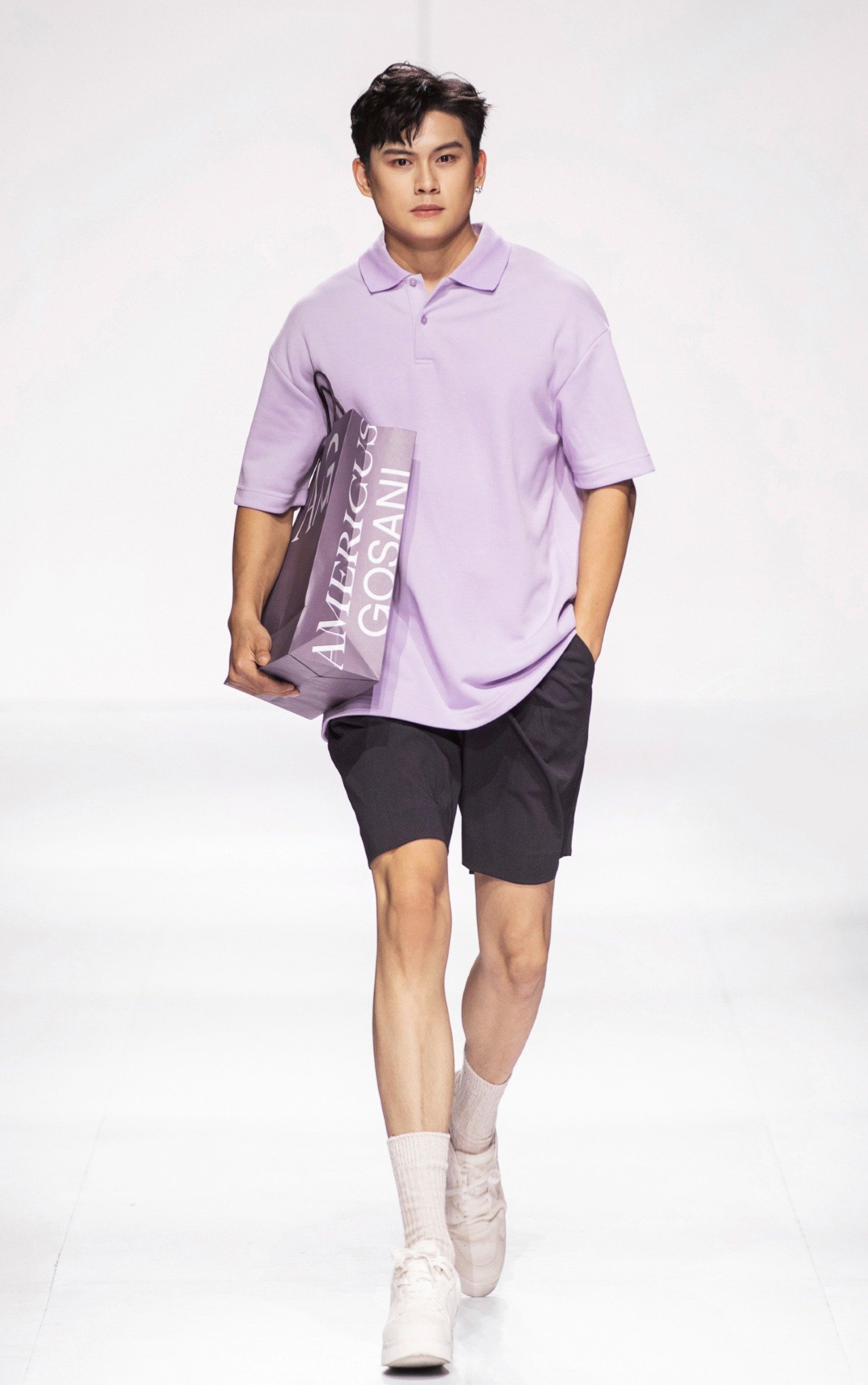 AG002 STUDIO LOOSE FIT BASIC POLO - PURPLE