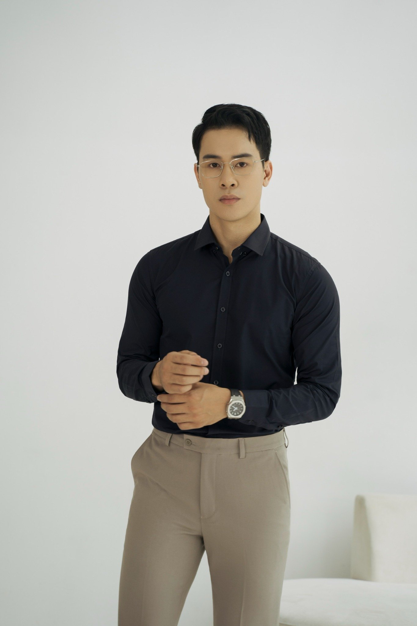 AG38 PREMIUM SLIMFIT NEW SHIRT - DARK BLUE