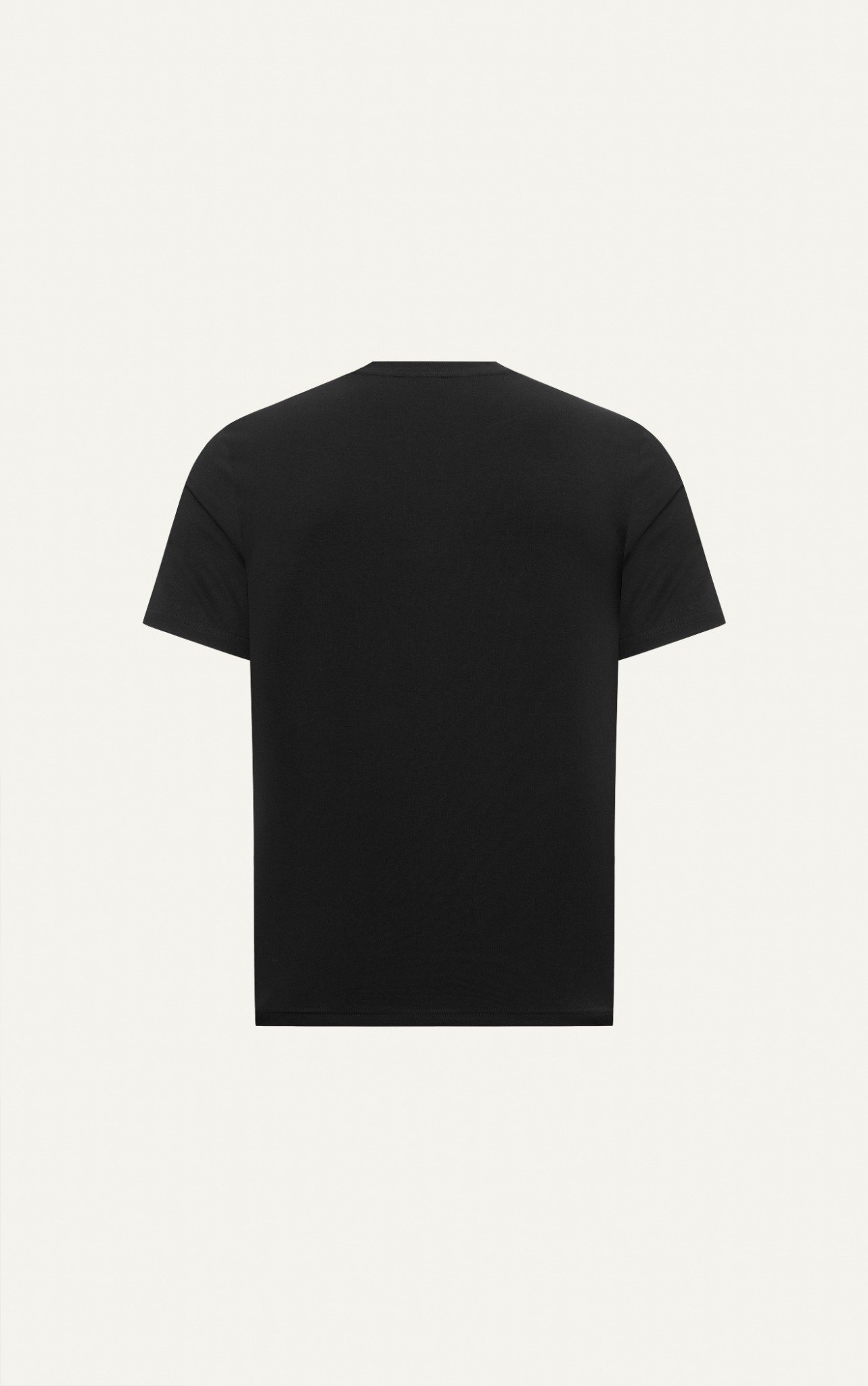 AGTL04 STUDIO REGULAR FIT BASIC EMBOSSED PRINTED LOGO T-SHIRT - BLACK