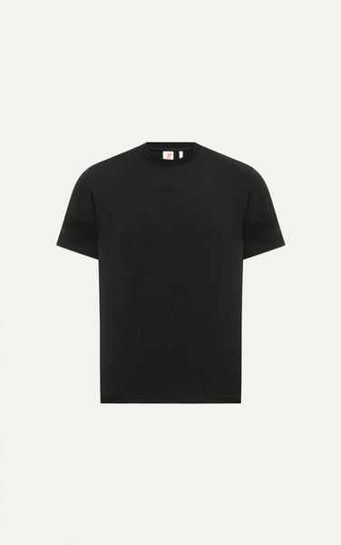  AGTL04 STUDIO REGULAR FIT BASIC EMBOSSED PRINTED LOGO T-SHIRT - BLACK