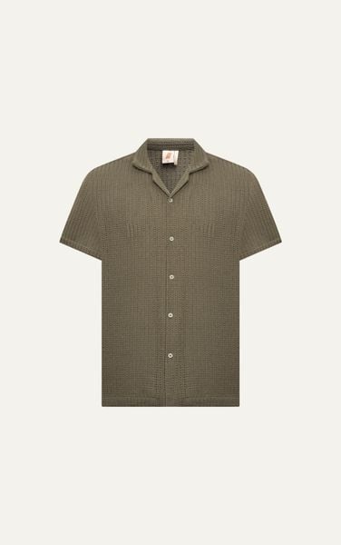  AG543 STUDIO LOOSE FIT CUBAN SHIRT - BROWN