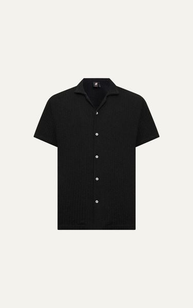  AG543 STUDIO LOOSE FIT CUBAN SHIRT - BLACK