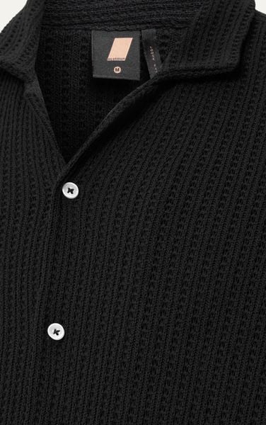  AG543 STUDIO LOOSE FIT CUBAN SHIRT - BLACK 