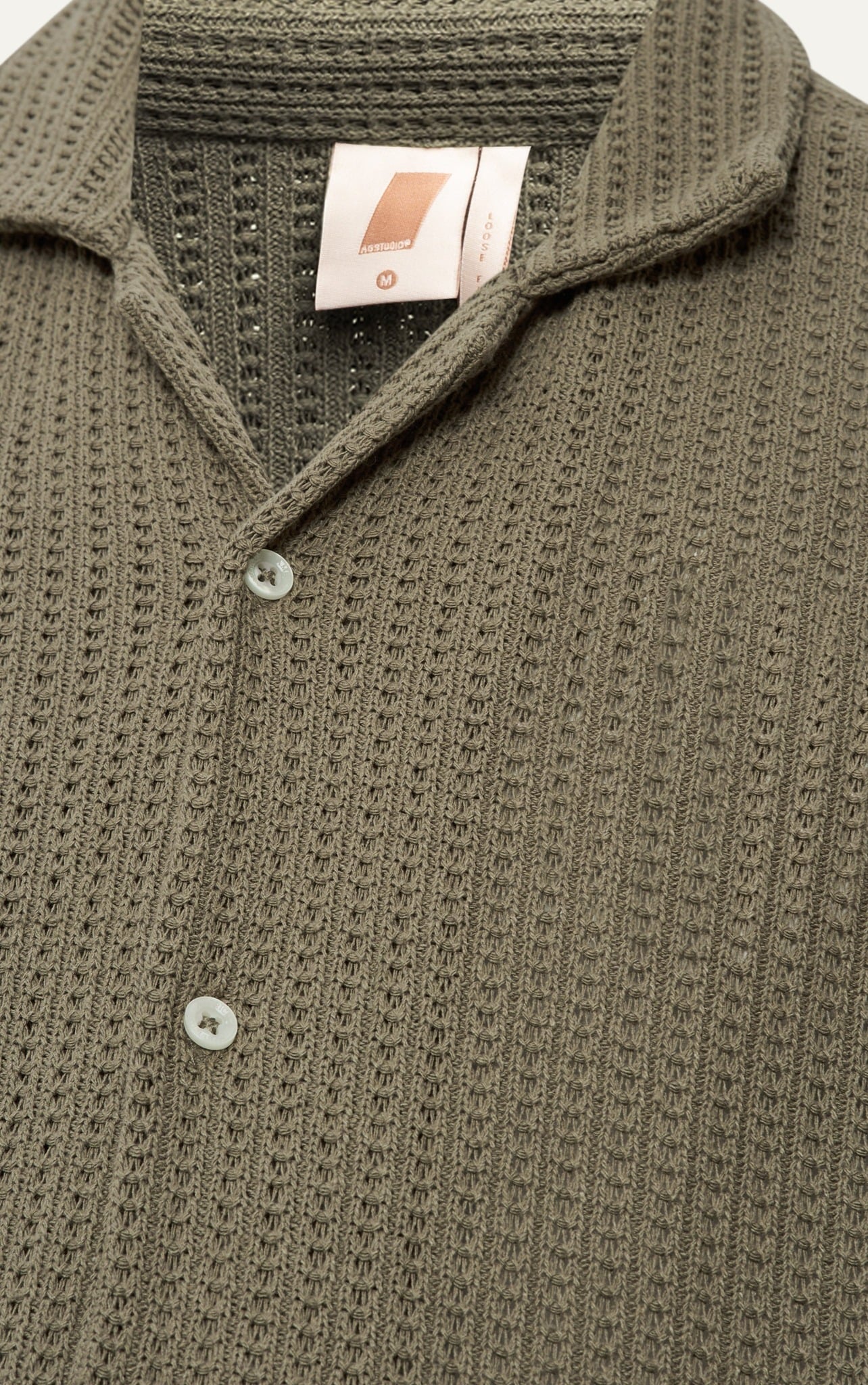 AG543 STUDIO LOOSE FIT CUBAN SHIRT - BROWN
