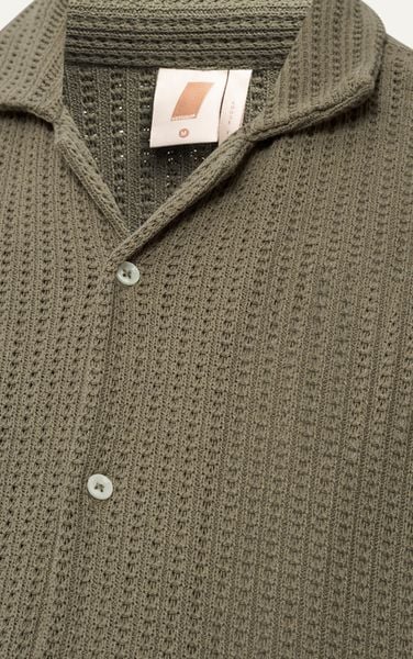  AG543 STUDIO LOOSE FIT CUBAN SHIRT - BROWN 
