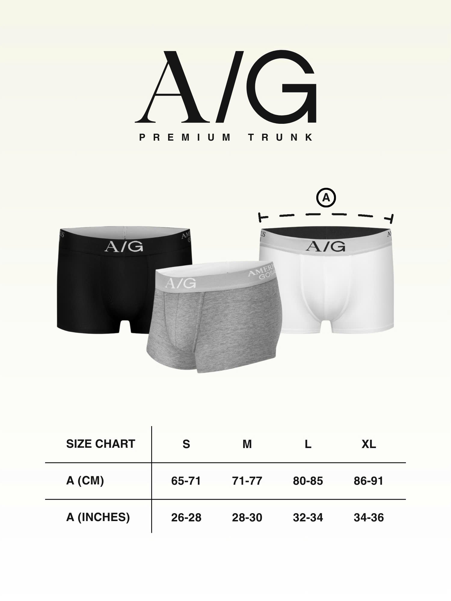 HI03 PREMIUM SLIMFIT TRUNK UNDERWEAR - WHITE