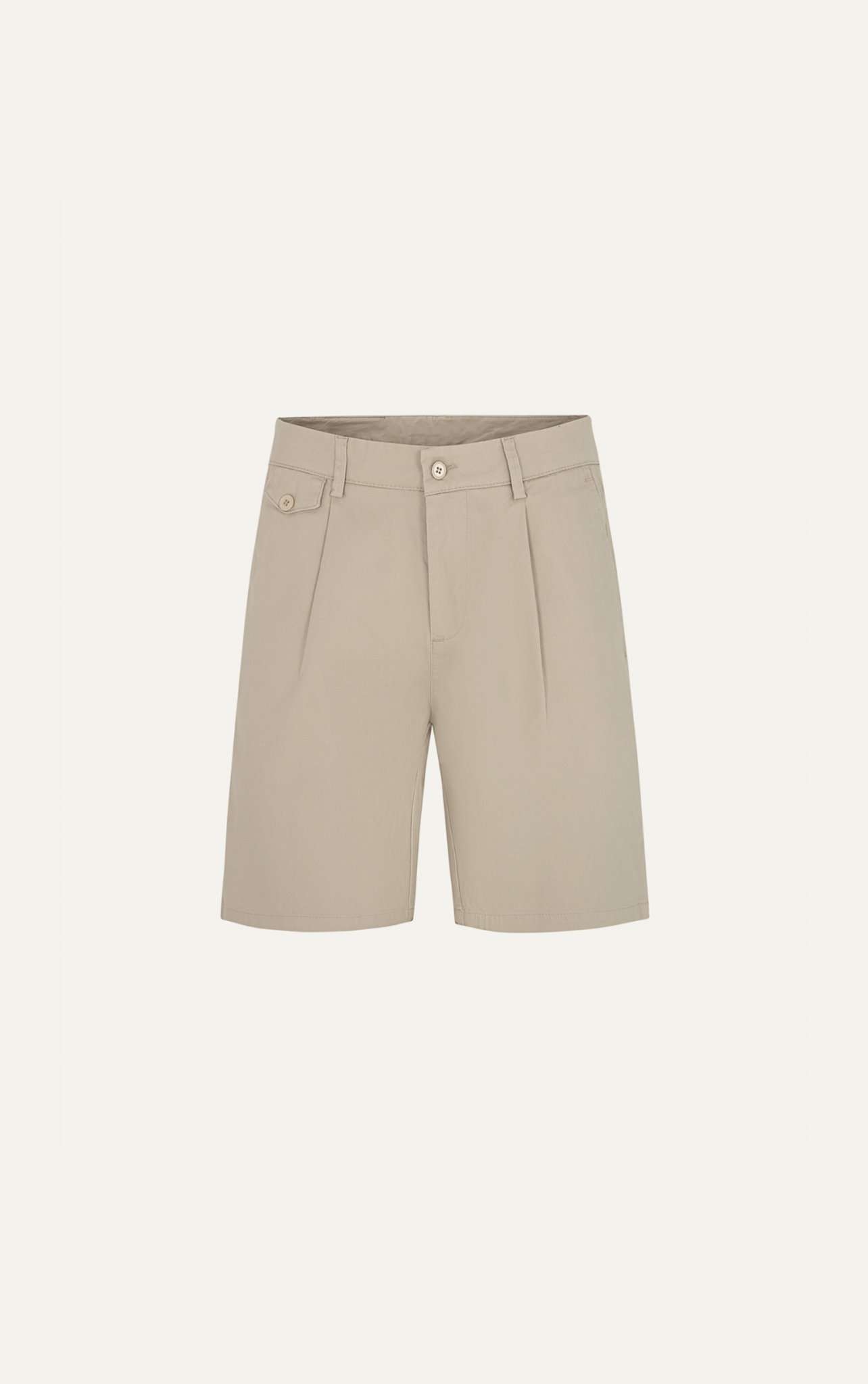 AG514 STUDIO SLIMFIT PLEATED CHINO KHAKI SHORT - BEIGE