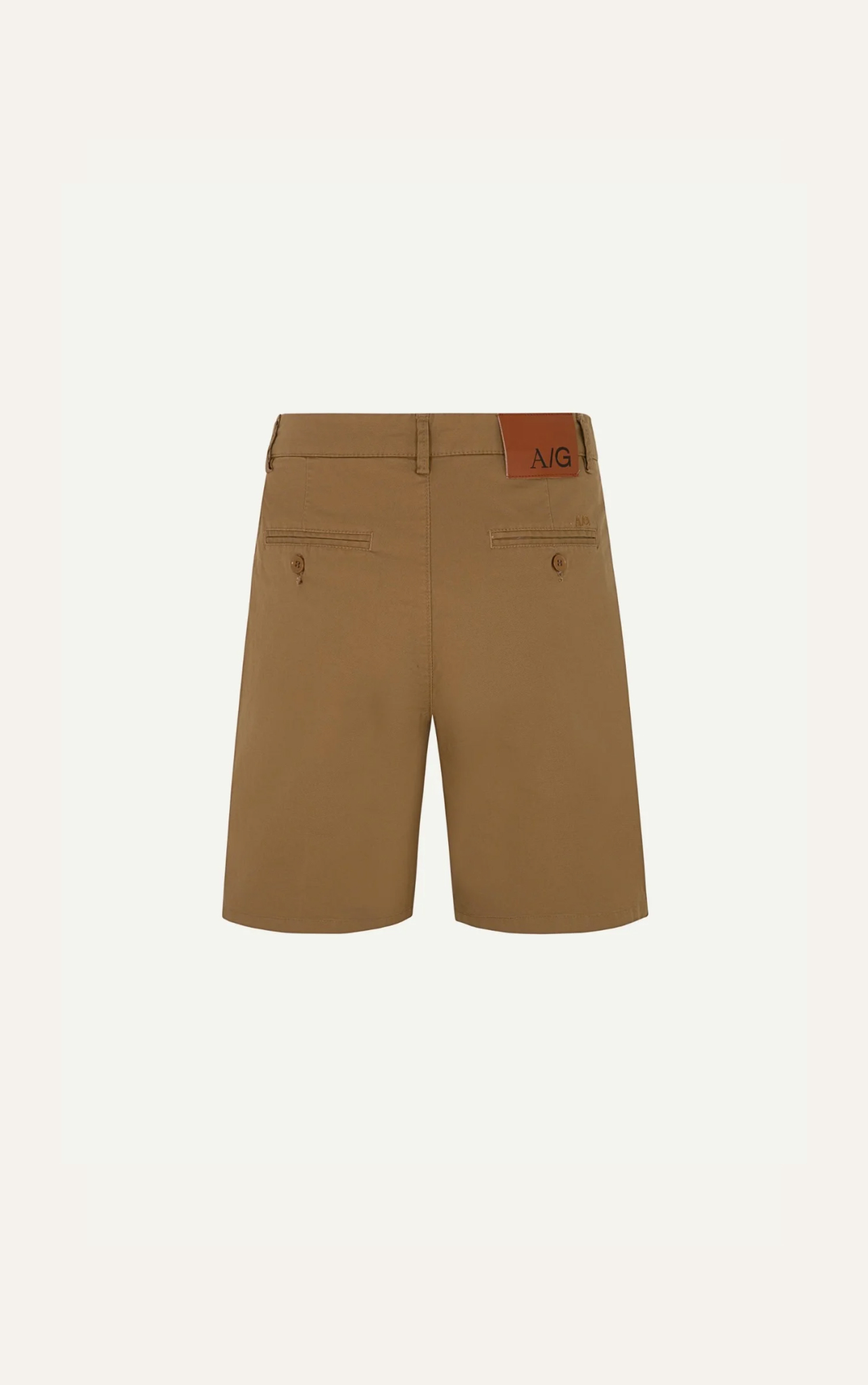 AG513 STUDIO SLIMFIT PLEATED CHINO KHAKI SHORT - BROWN