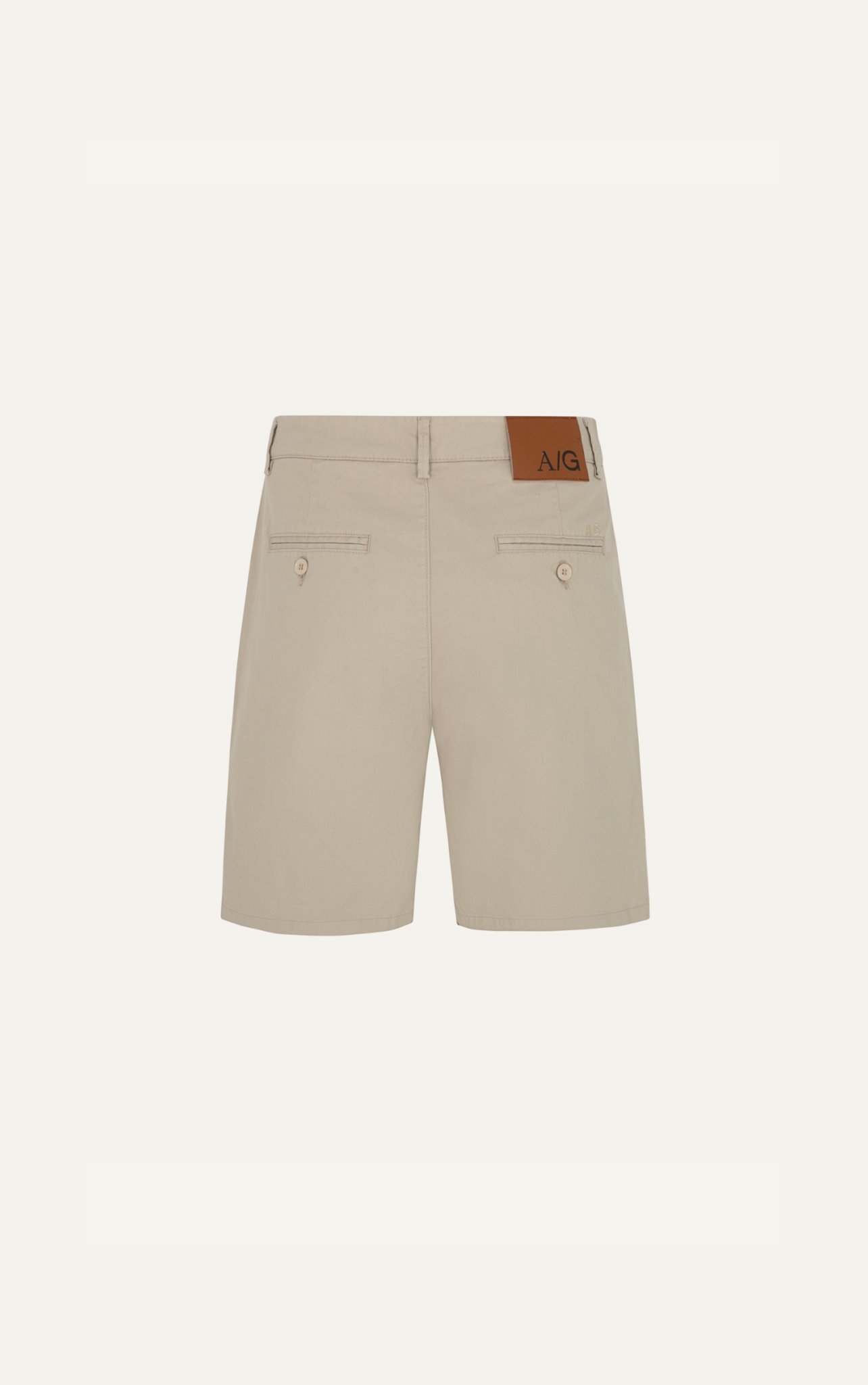 AG514 STUDIO SLIMFIT PLEATED CHINO KHAKI SHORT - BEIGE