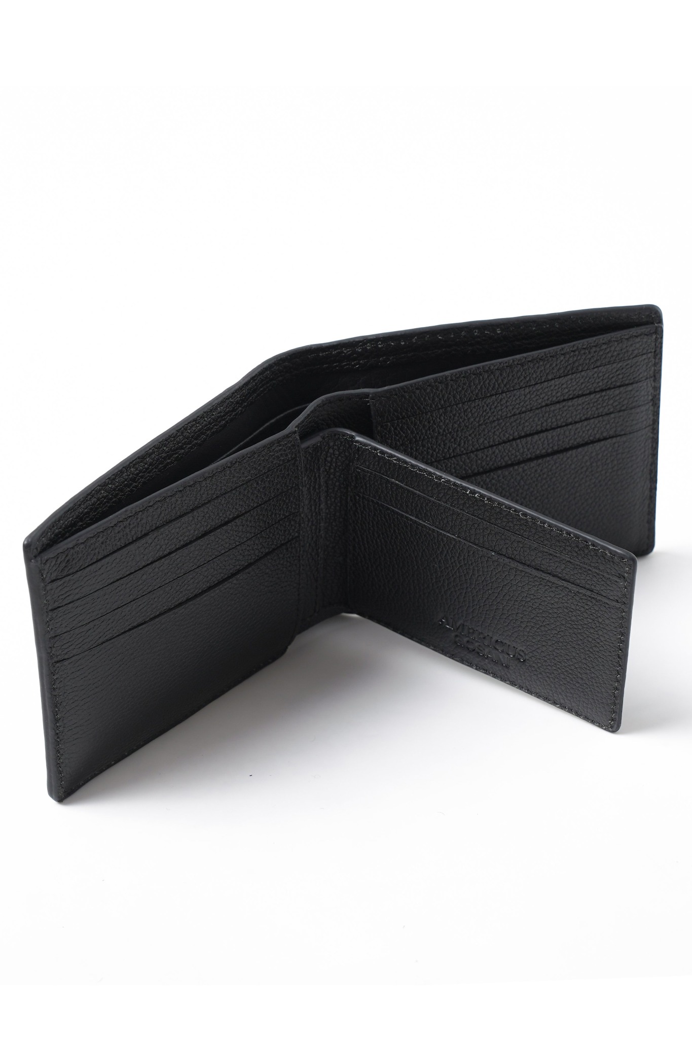 AG201 2 IN 1 WAXY LEATHER WALLET - BLACK