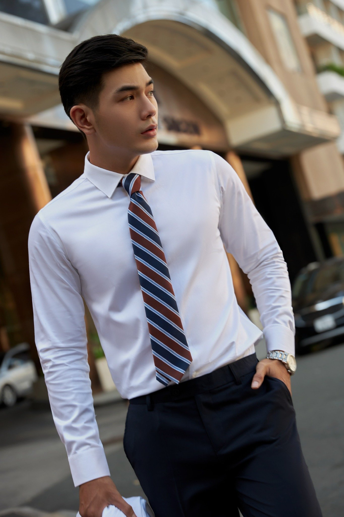 AG618 STUDIO SLIMFIT SHIRT - WHITE