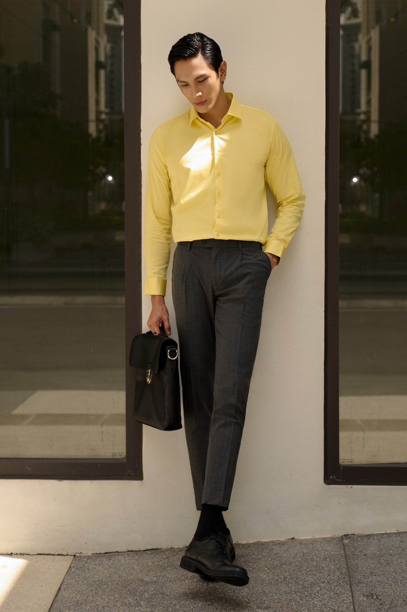 AG618 STUDIO SLIMFIT SHIRT - YELLOW