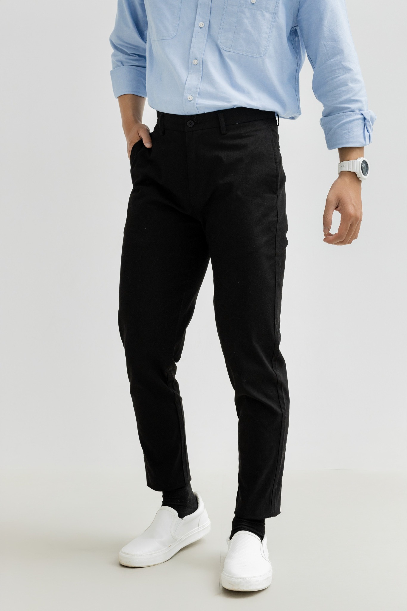 AG506 PREMIUM SLIMFIT NEW KHAKI TROUSERS - BLACK