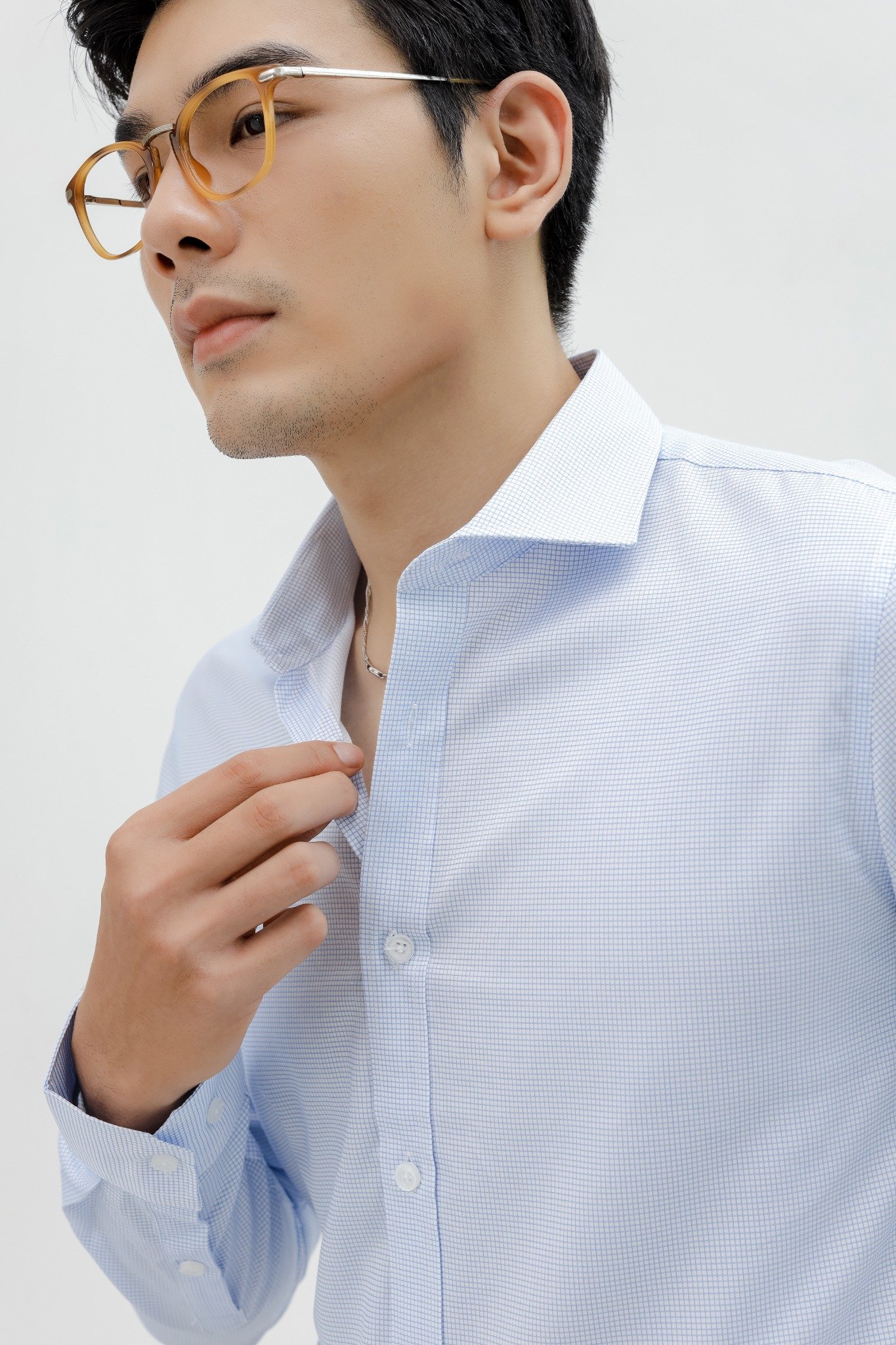 AG872 PREMIUM SLIMFIT BENGAL STRIPED SHIRT - LIGHT BLUE