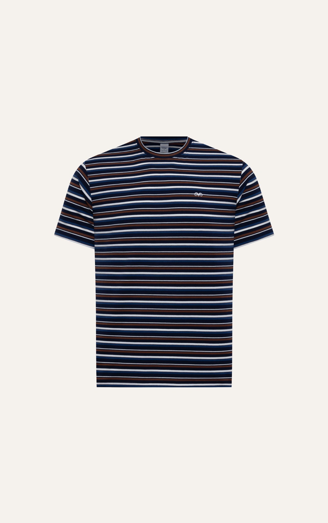 T69 FACTORY REGULAR FIT HORIZONTAL STRIPED T-SHIRT - DARK BLUE