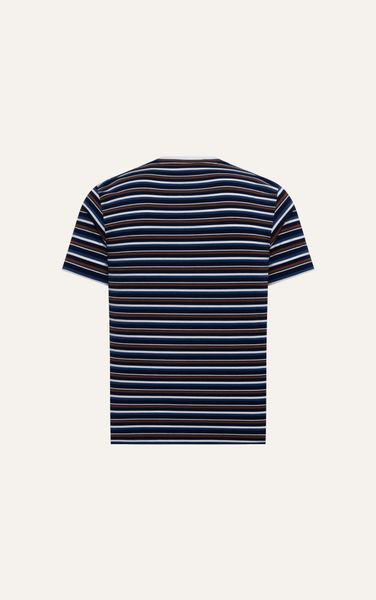  T69 FACTORY REGULAR FIT HORIZONTAL STRIPED T-SHIRT - DARK BLUE 