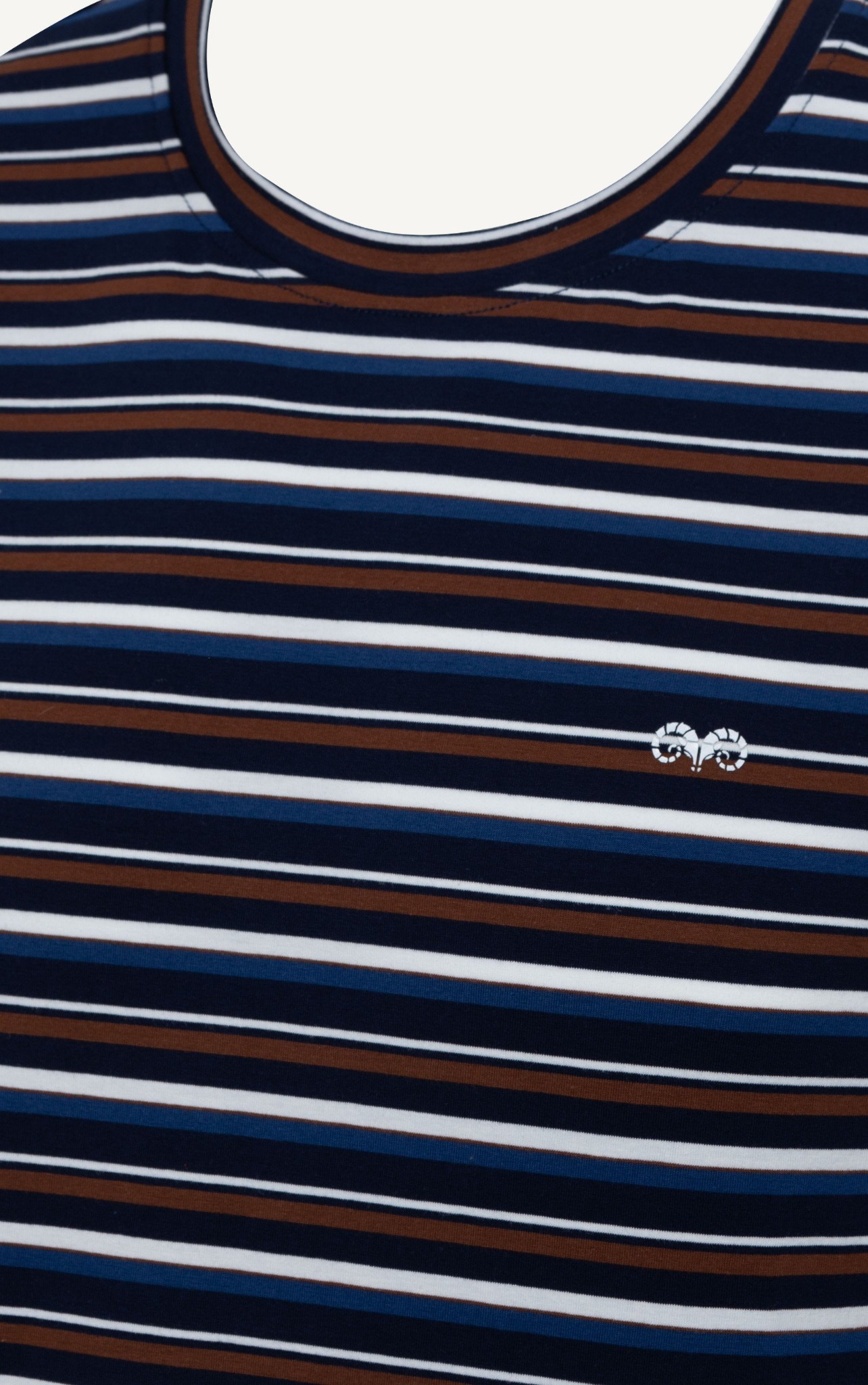 T69 FACTORY REGULAR FIT HORIZONTAL STRIPED T-SHIRT - DARK BLUE