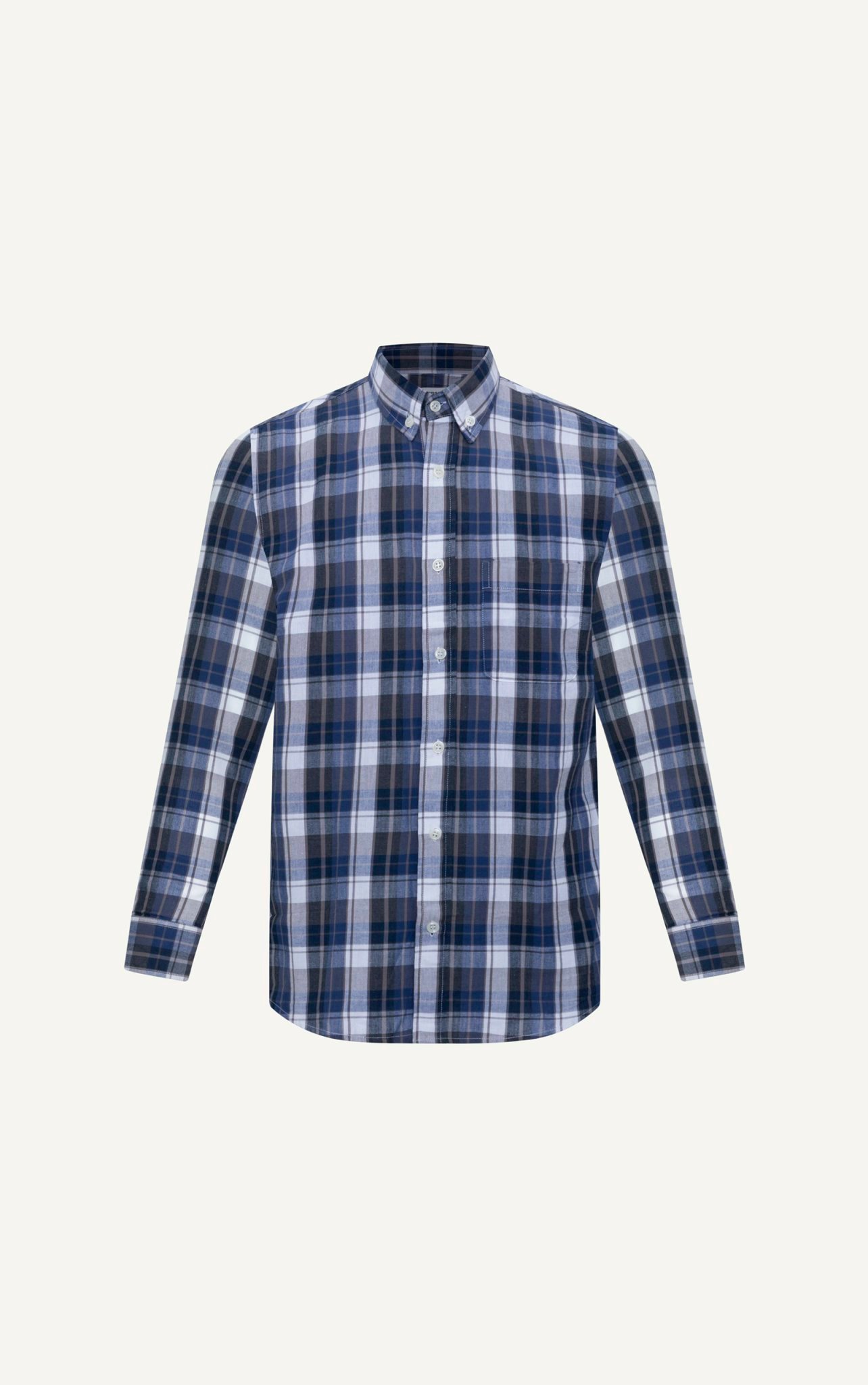 H312 FACTORY REGULAR FIT CHECKED SHIRT - DARK BLUE