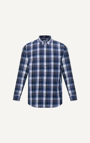  AG312 FACTORY REGULAR FIT CHECKED SHIRT - DARK BLUE