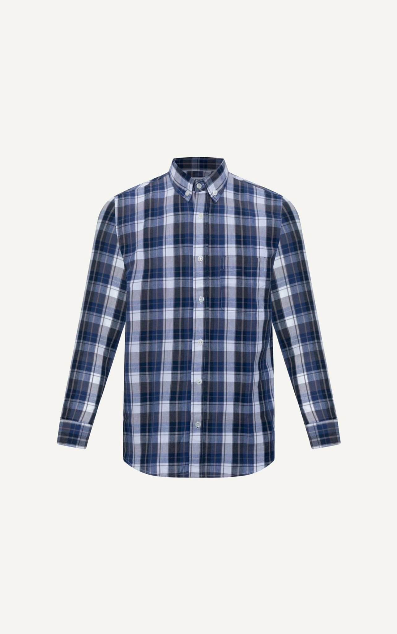  AG312 FACTORY REGULAR FIT CHECKED SHIRT - DARK BLUE 