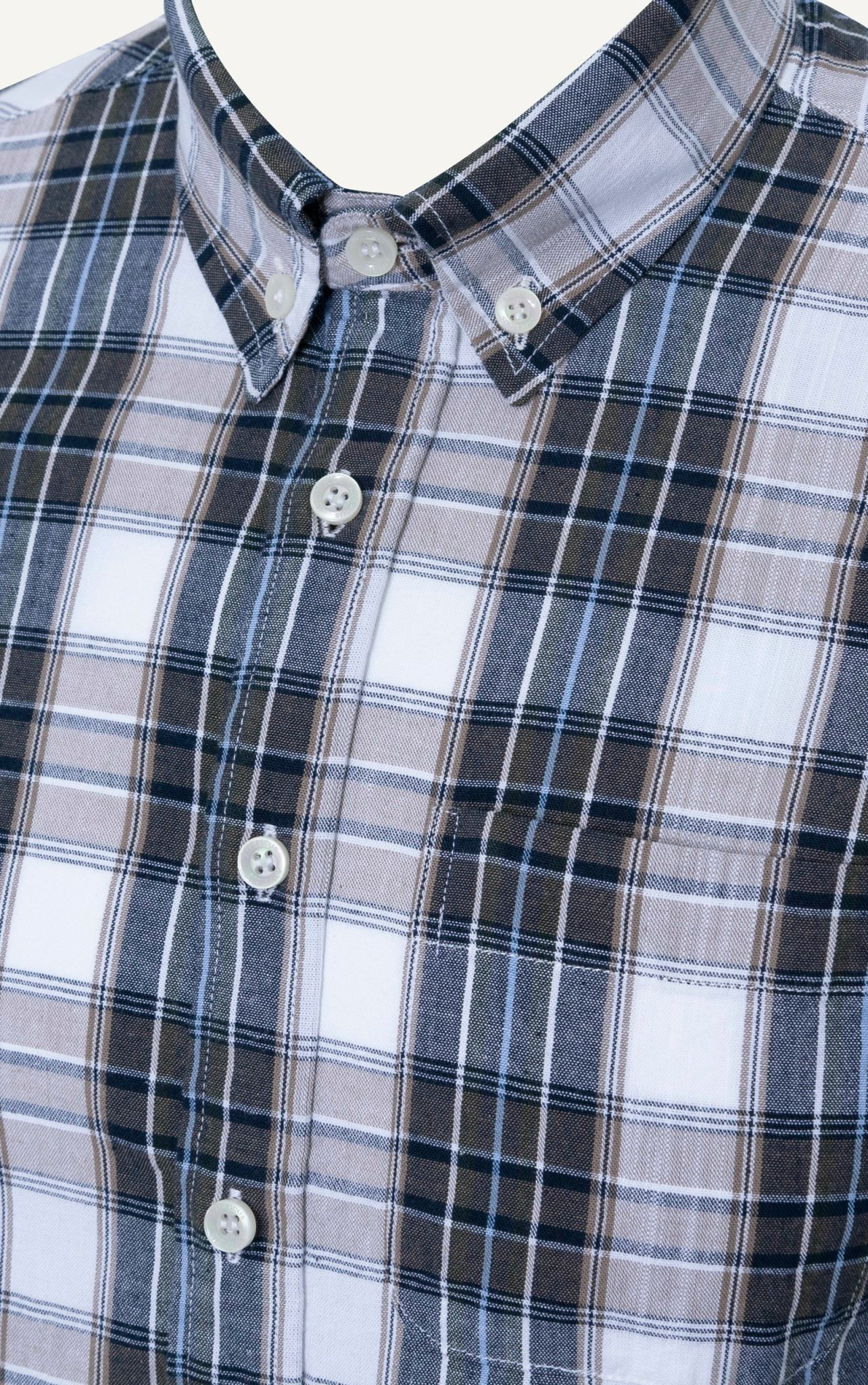 H316 FACTORY REGULAR FIT CHECKED SHIRT - GREY