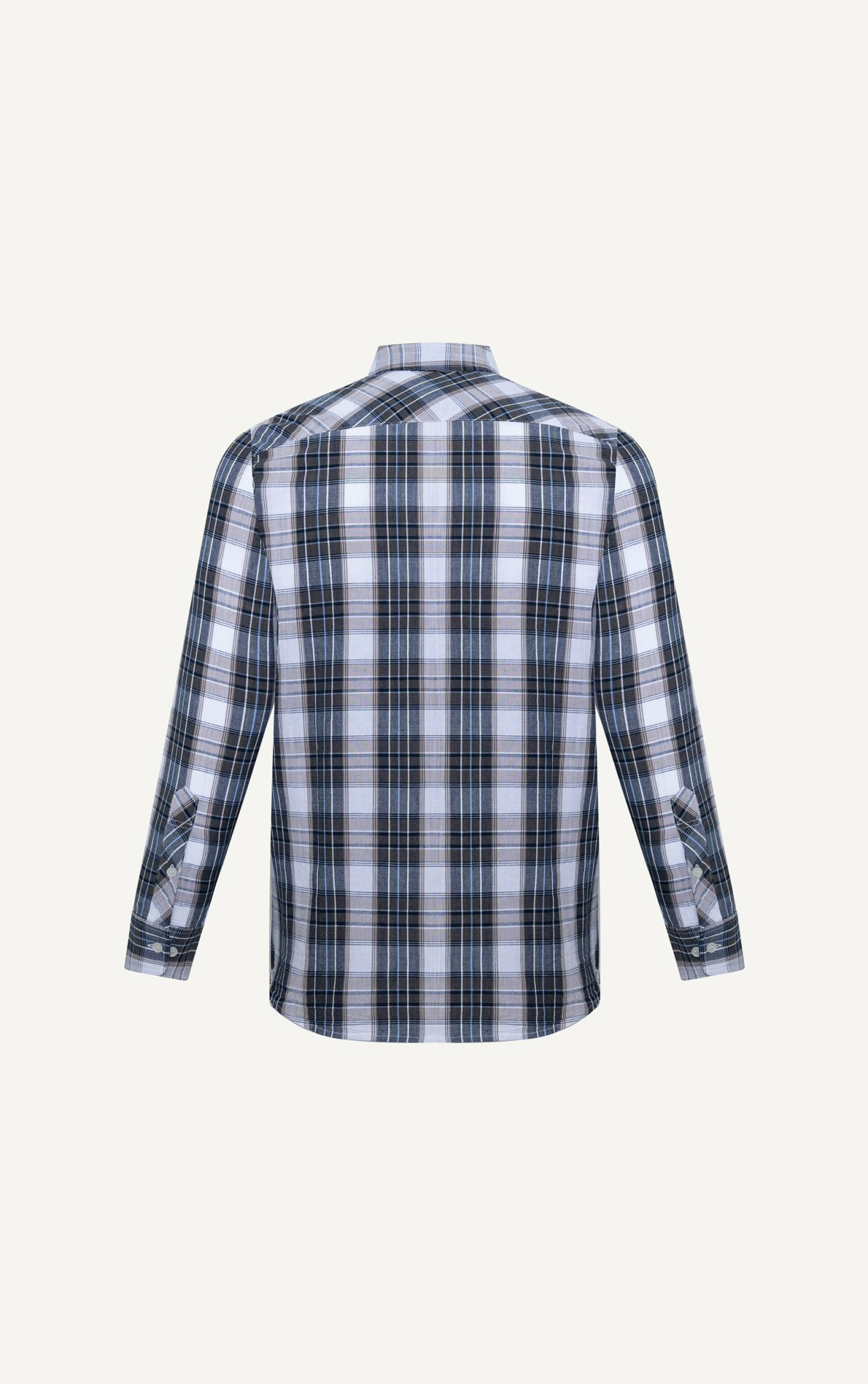 H316 FACTORY REGULAR FIT CHECKED SHIRT - GREY