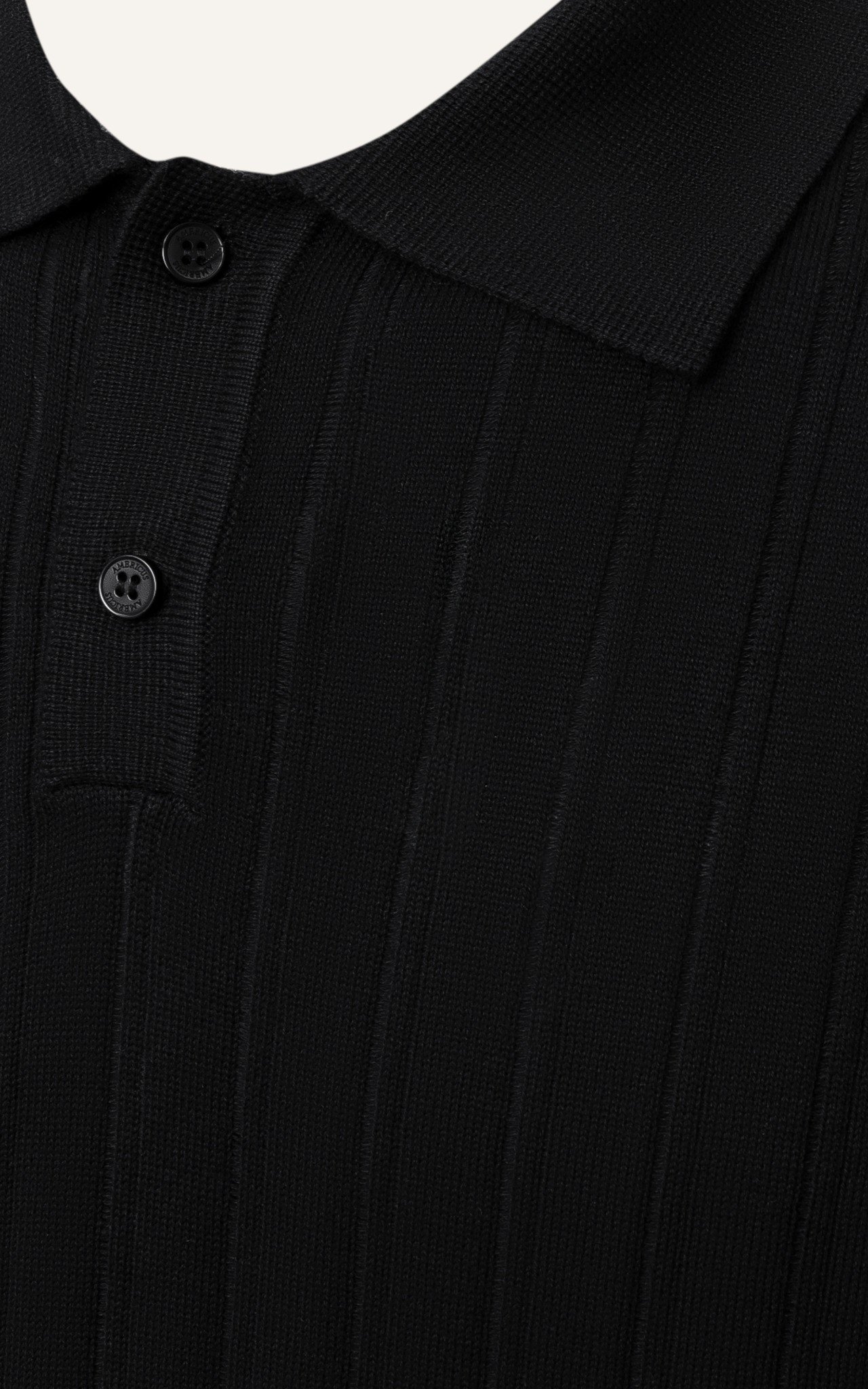 AG717 STUDIO REGULAR FIT RIB STITCH POLO - BLACK