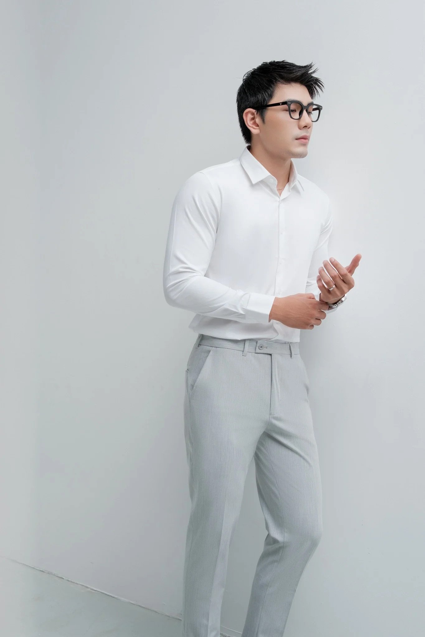 AG50 SIGNATURE SLIMFIT ESSENTIAL SHIRT - WHITE
