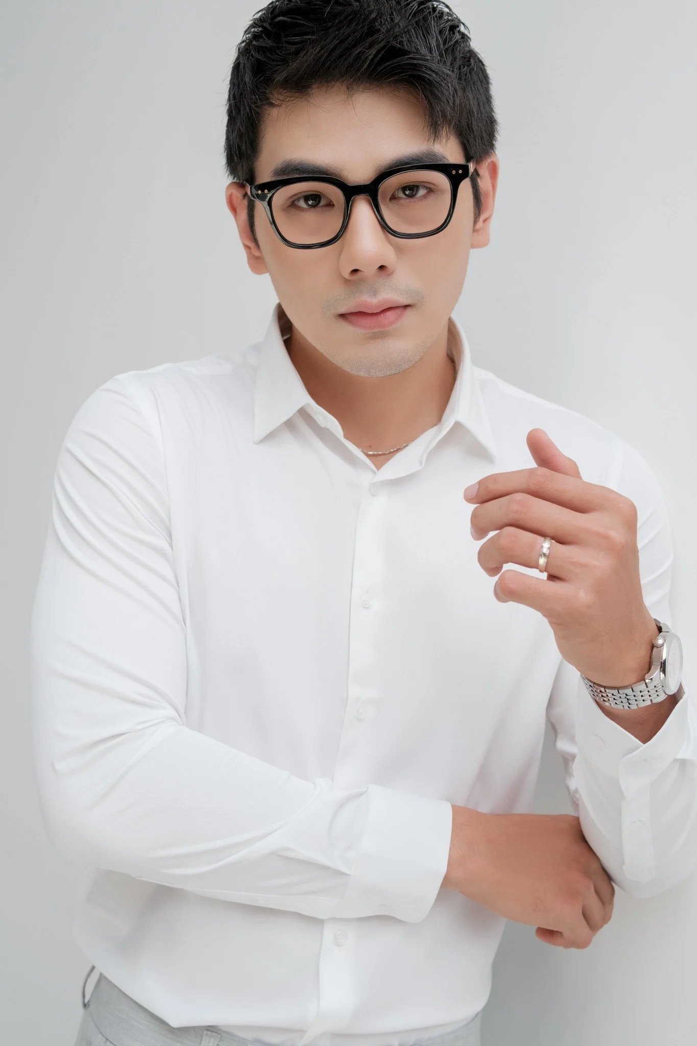 AG50 SIGNATURE SLIMFIT ESSENTIAL SHIRT - WHITE